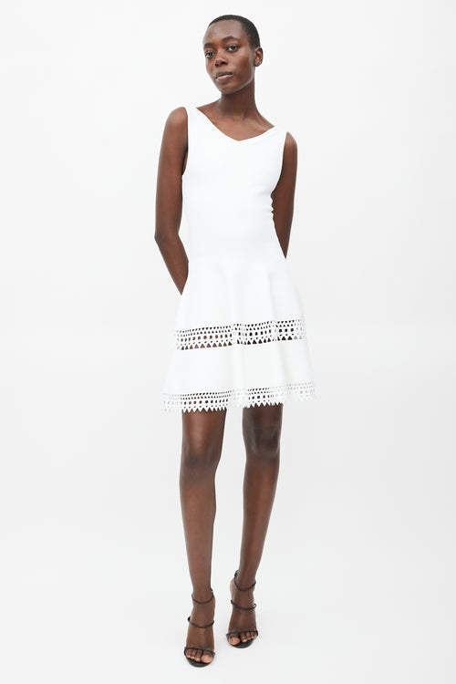 Alaïa White Cut Out Flared Dress