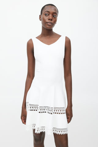 Alaïa White Cut Out Flared Dress