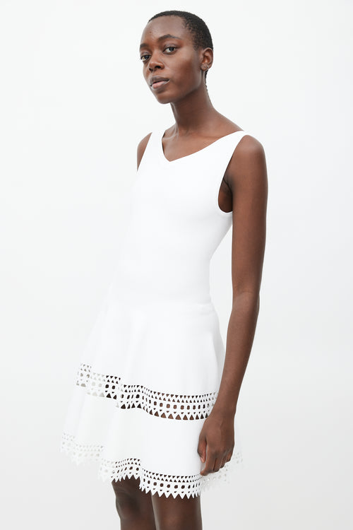 Alaïa White Cut Out Flared Dress