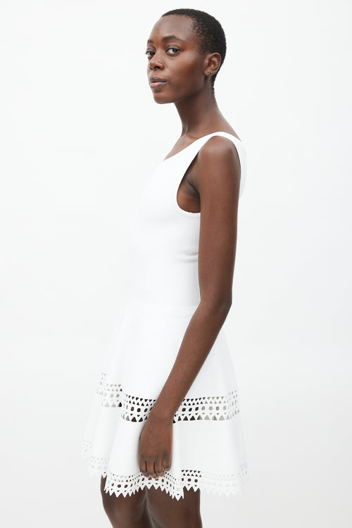 Alaïa White Cut Out Flared Dress