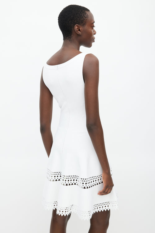 Alaïa White Cut Out Flared Dress