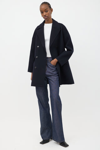 Alaïa Wool Double Breasted Pea Coat