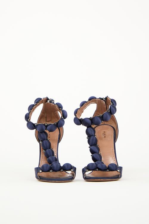 Alaïa Navy La Bombe Heeled Sandal