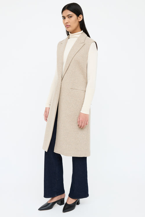 Alani Beige Wool Blend Long Vest