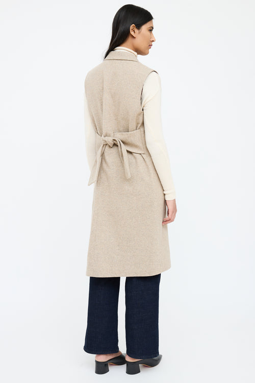 Alani Beige Wool Blend Long Vest