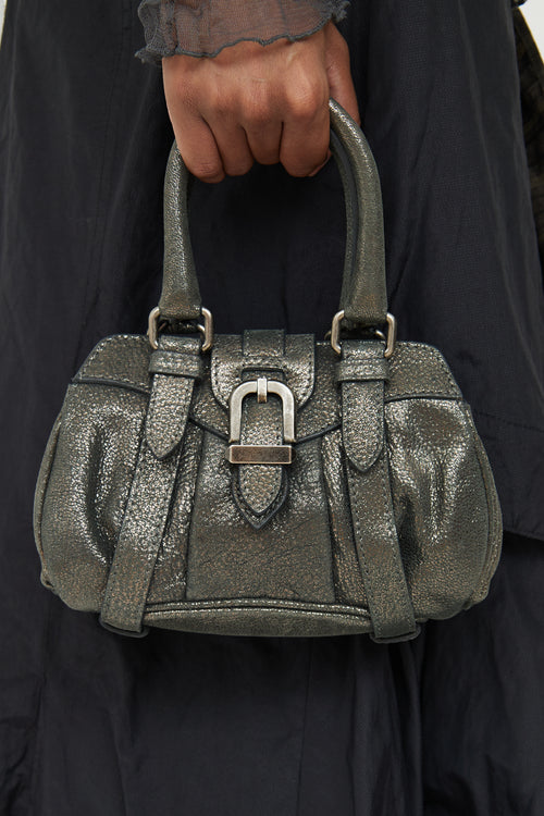 VSP Archive Metallic Grey Mini Top Handle Bag