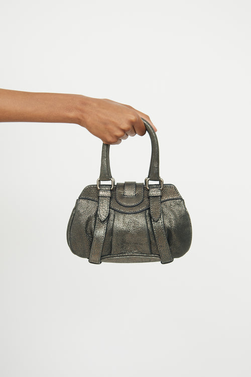 VSP Archive Metallic Grey Mini Top Handle Bag