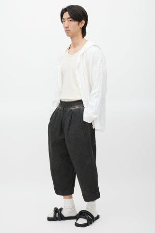 Album Di Famiglia Grey Cropped Washed Trouser