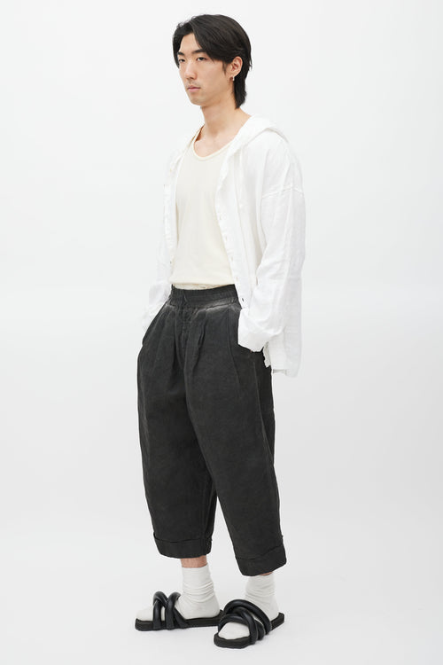 Album Di Famiglia Grey Cropped Washed Trouser