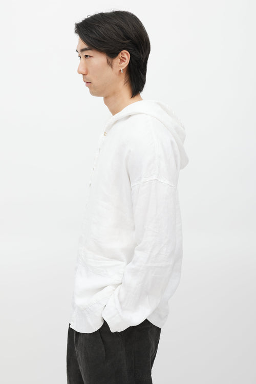 Album Di Famiglia White Linen Hooded Jacket