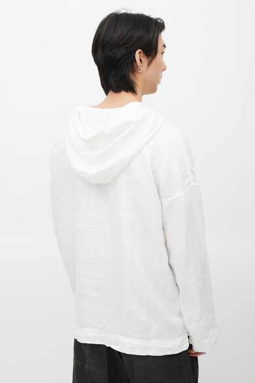 Album Di Famiglia White Linen Hooded Jacket