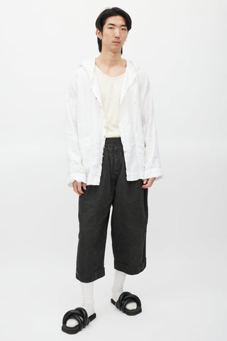 Album Di Famiglia White Linen Hooded Jacket