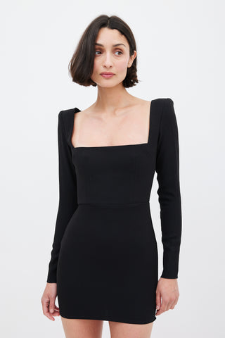 Alex Perry Black Square Neck Mini Dress