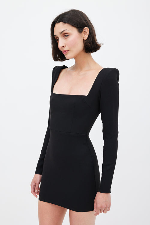 Alex Perry Black Square Neck Mini Dress