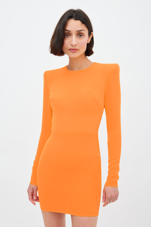 Alex Perry Neon Orange Open Back Mini Dress