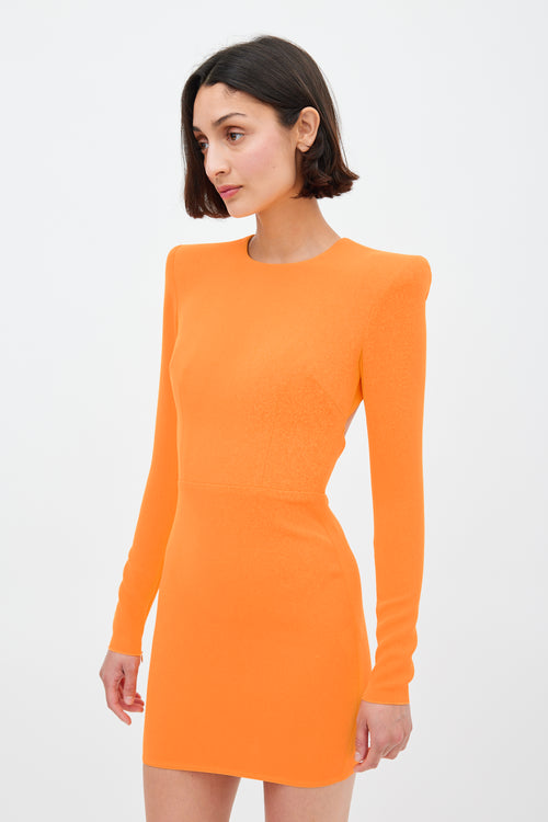 Alex Perry Neon Orange Open Back Mini Dress