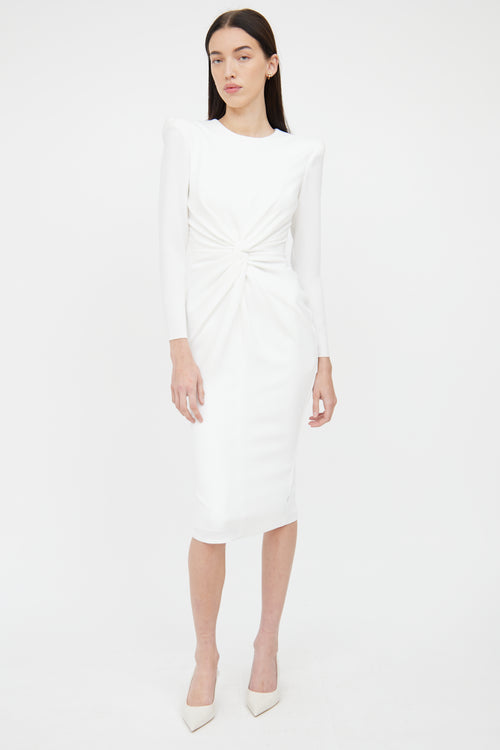 Alex Perry White Twist Front Dakota Dress Dress