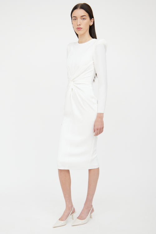 Alex Perry White Twist Front Dakota Dress Dress