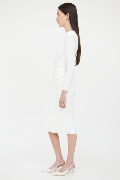 Alex Perry White Twist Front Dakota Dress Dress