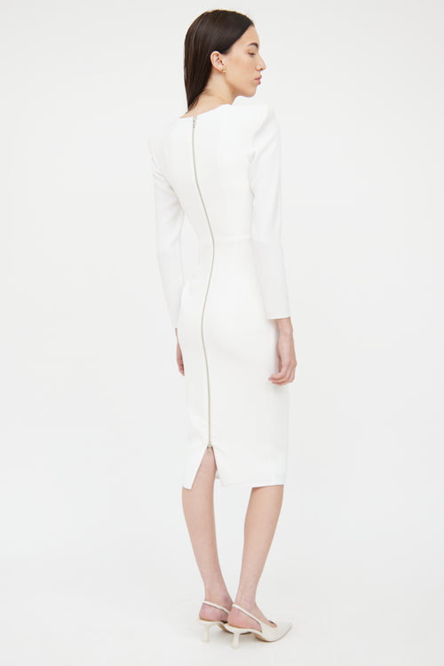 Alex Perry White Twist Front Dakota Dress Dress