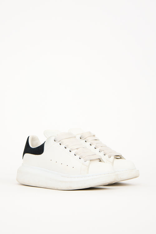 Alexander McQueen White 
Black Leather Oversized Larry Sneaker