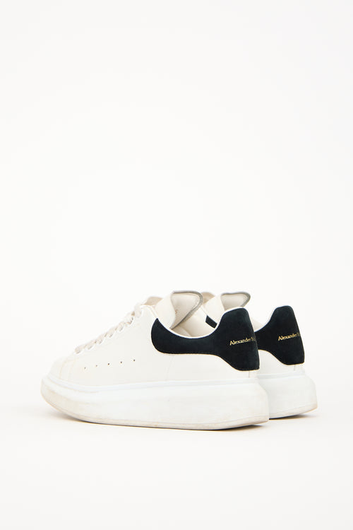 Alexander McQueen White 
Black Leather Oversized Larry Sneaker