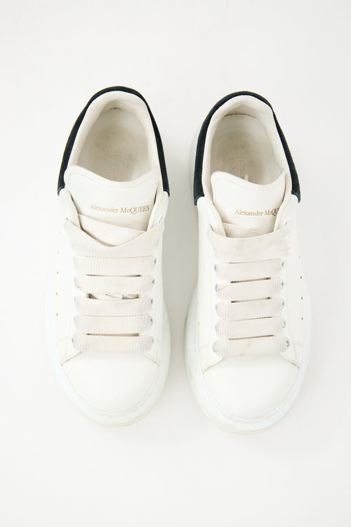 White 
Black Leather Oversized Larry Sneaker