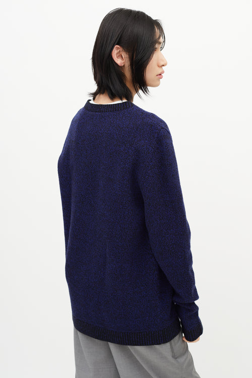 Alexander McQueen Black 
Blue Wool Safety Pin Knit Sweater