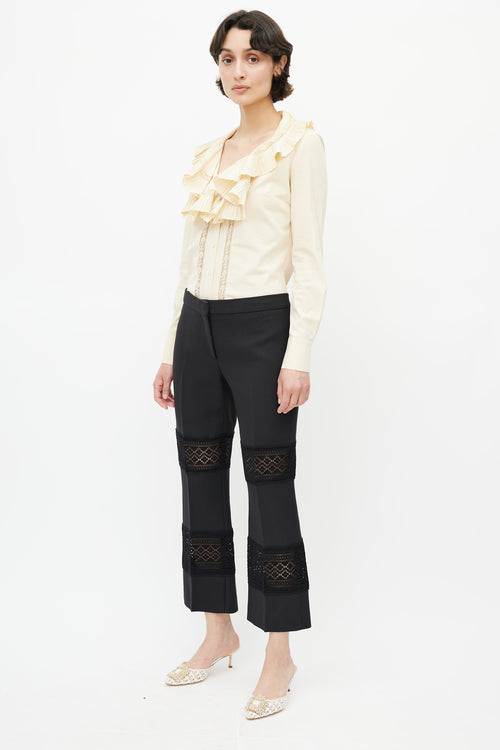 Alexander McQueen Black Lace Cut-Out Trouser