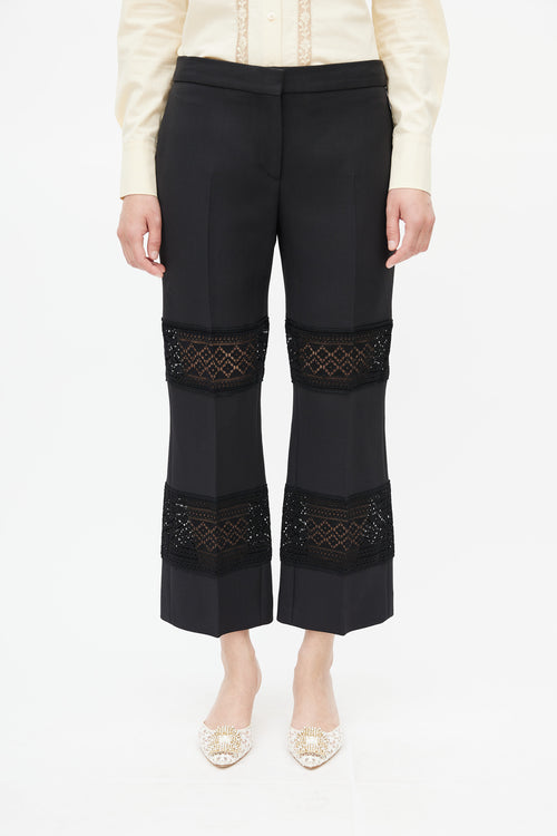 Alexander McQueen Black Lace Cut-Out Trouser