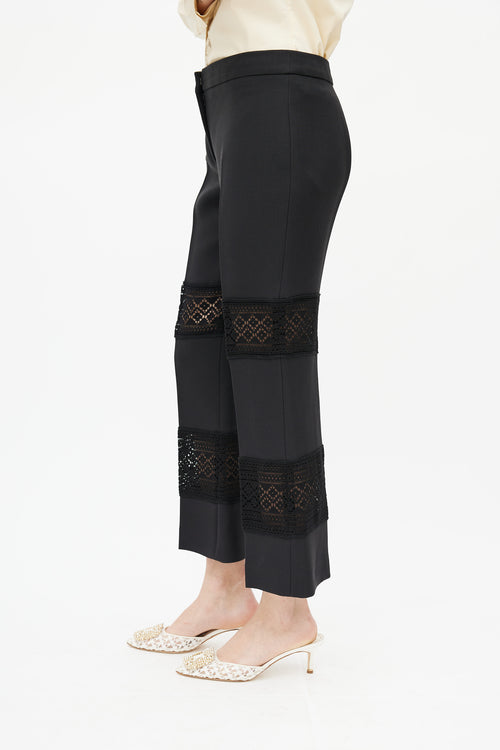 Alexander McQueen Black Lace Cut-Out Trouser