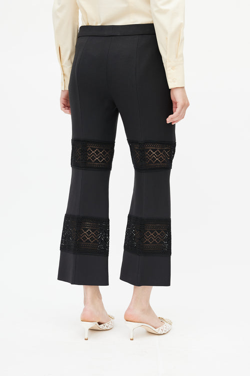 Alexander McQueen Black Lace Cut-Out Trouser