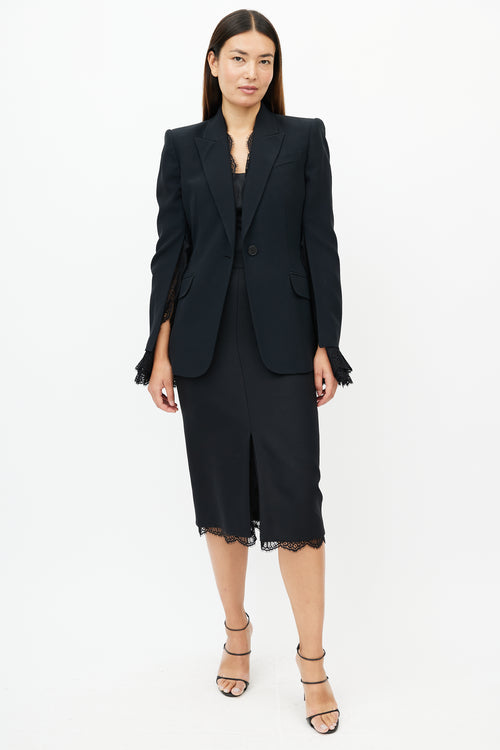 Alexander McQueen Black Lace Two Piece Suit