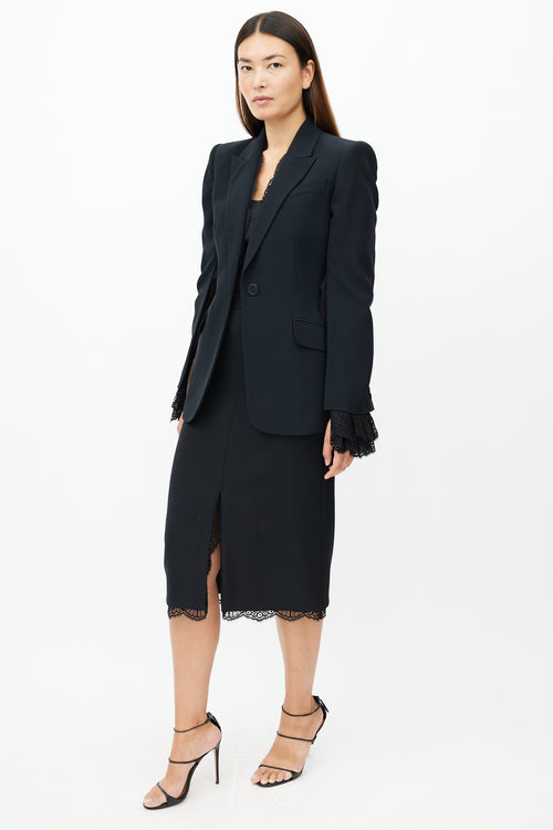 Alexander McQueen Black Lace Two Piece Suit