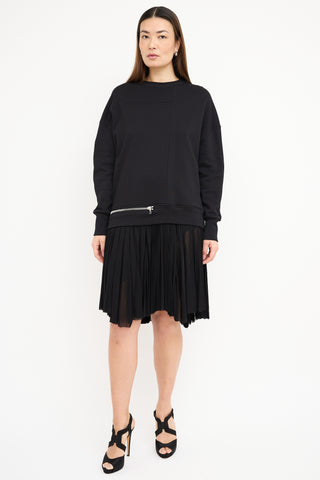 Alexander McQueen Black Layered Zip Sweater Dress