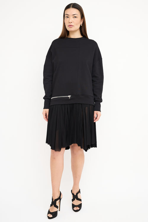 Alexander McQueen Black Layered Zip Sweater Dress