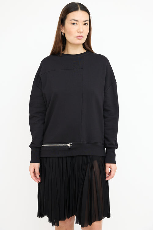 Alexander McQueen Black Layered Zip Sweater Dress