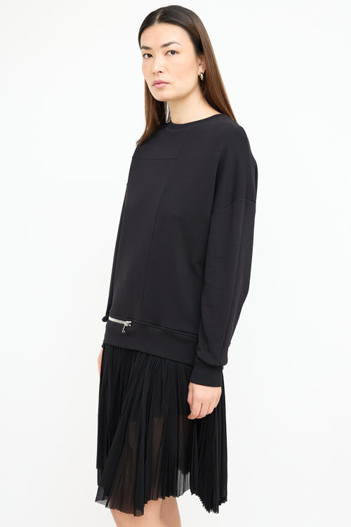 Alexander McQueen Black Layered Zip Sweater Dress