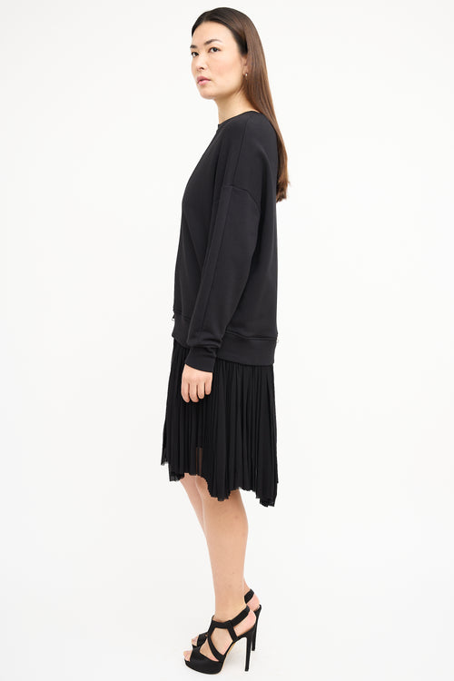 Alexander McQueen Black Layered Zip Sweater Dress