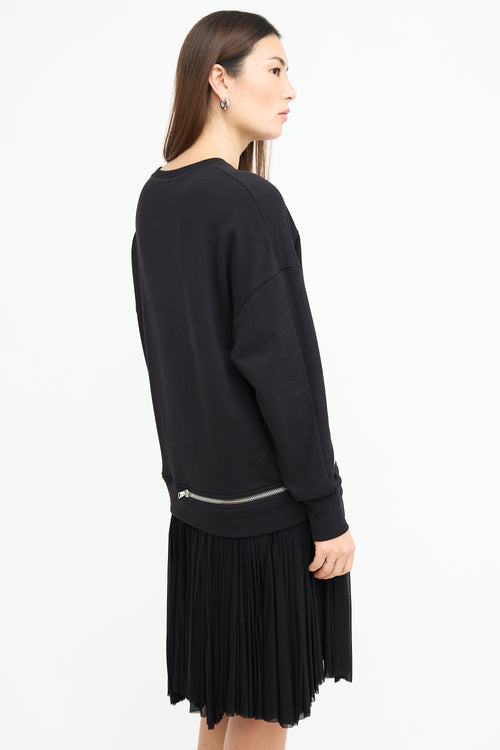 Alexander McQueen Black Layered Zip Sweater Dress