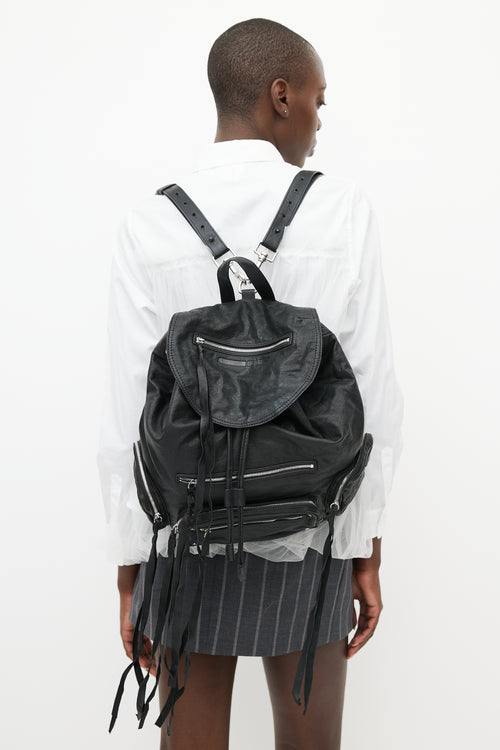 Alexander McQueen Black Loveless Leather Backpack