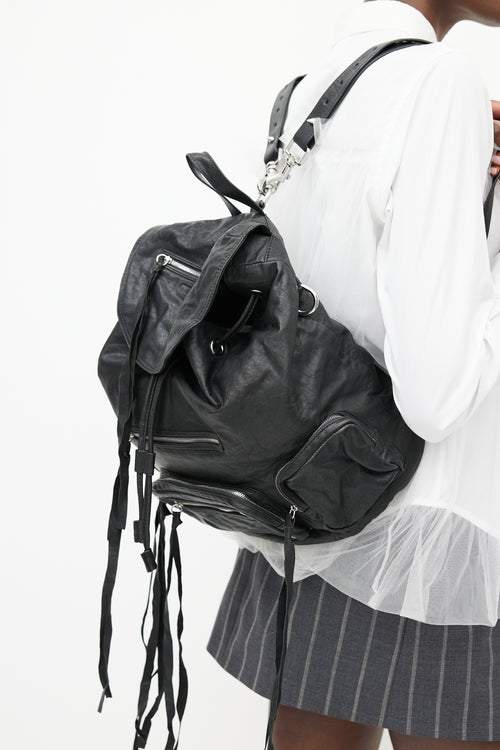 Alexander McQueen Black Loveless Leather Backpack