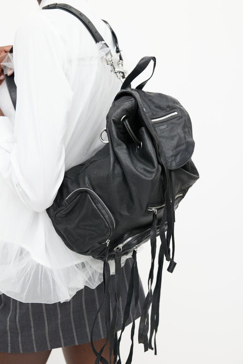 Alexander McQueen Black Loveless Leather Backpack