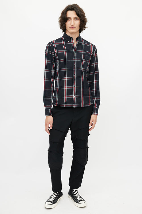 Alexander McQueen Black 
Multicolour Plaid Shirt