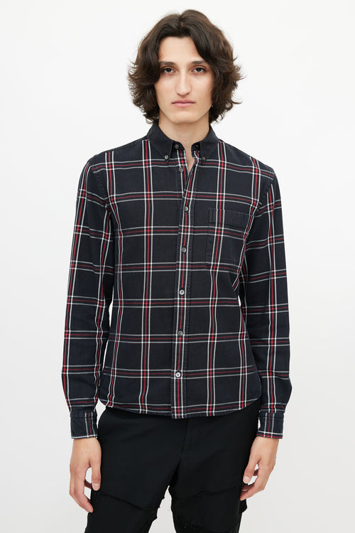 Alexander McQueen Black 
Multicolour Plaid Shirt