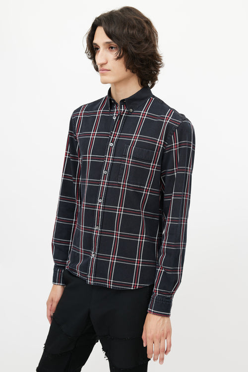 Alexander McQueen Black 
Multicolour Plaid Shirt