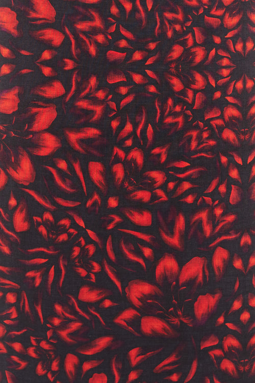 Alexander McQueen Black 
Red Floral Scarf