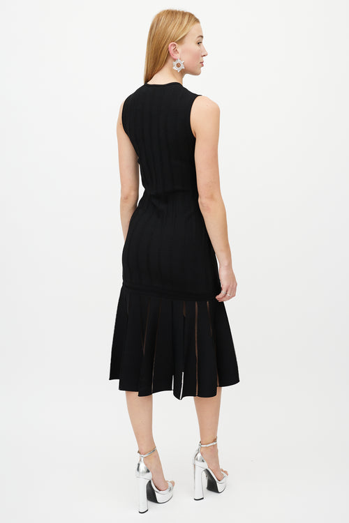 Alexander McQueen Black Ribbed Knit Dress