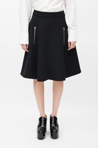 MCQ Black Ruffled Zip Pocket Skirt