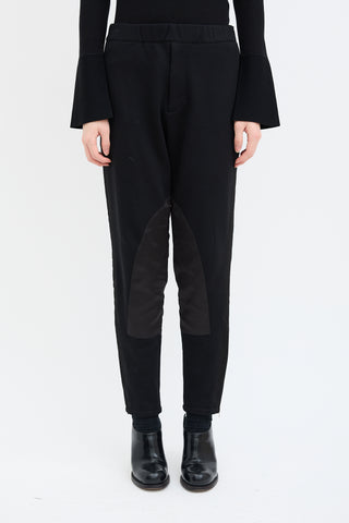 Alexander McQueen Black Satin Paneled Jogger